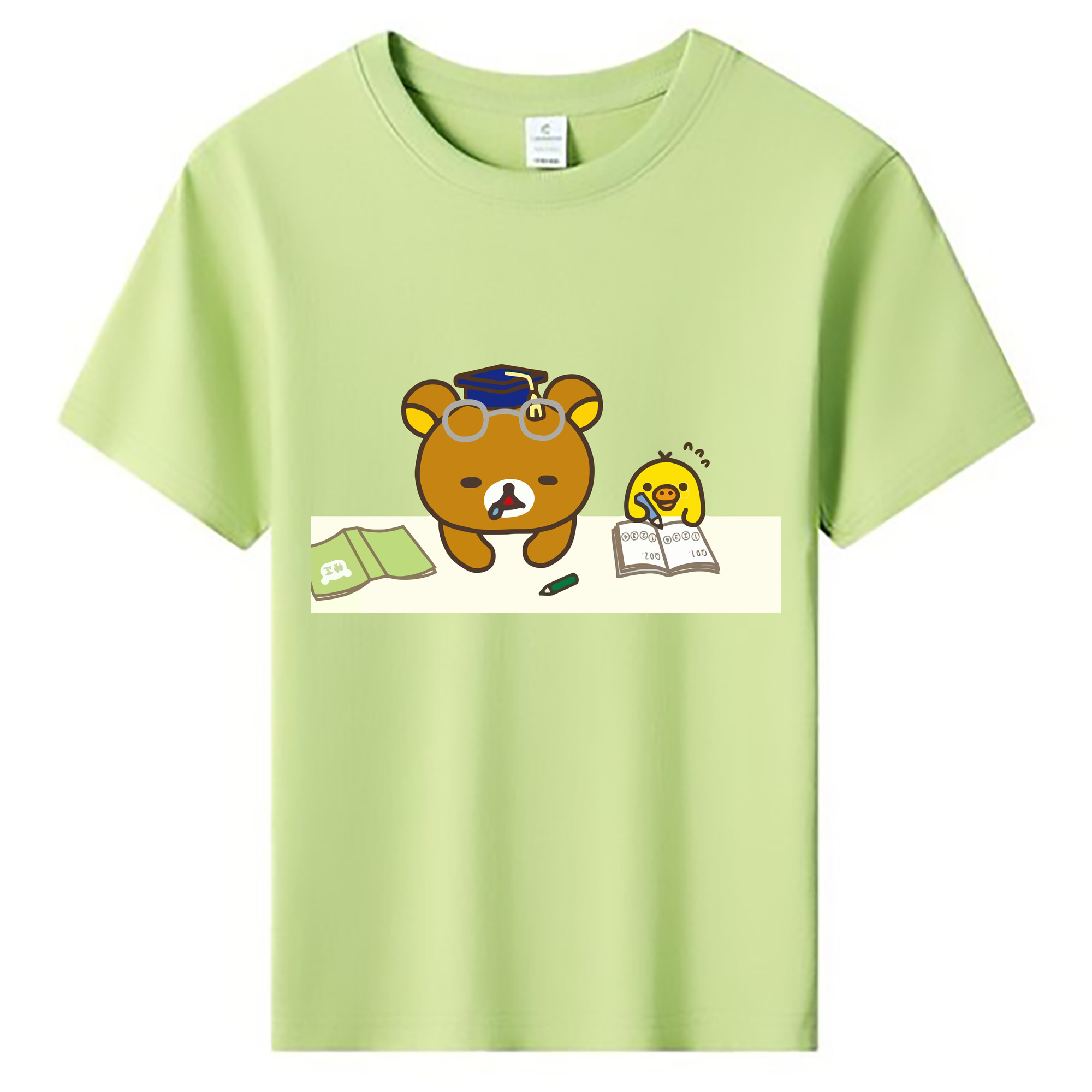 （画像用） リラックマ リラックマ キイロイトリ Rilakkuma Korilakkuma Kiiroitori 綿100％キッズTシャツ（フロントプリント）